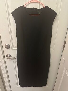 Tahari Black Cap-Sleeve Midi Sheath Dress - Business casual size 10 dress